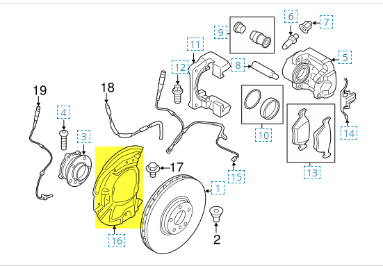 2011 BMW X5 M Brake Caliper Diagram & Design